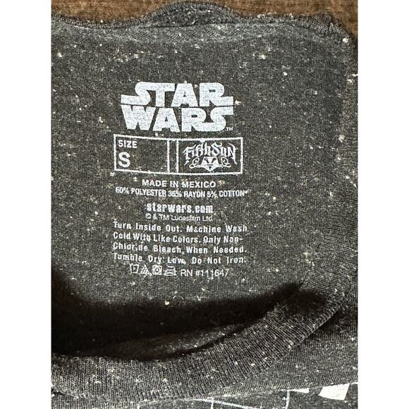 Star Wars T-Shirt Mens Small Black Speckled Death Star Vintage Retro Space Geek - Picture 3 of 6